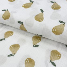 Double gauze/muslin Pears design B digital print