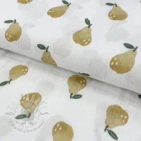 Double gauze/muslin Pears design B digital print