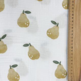 Double gauze/muslin Pears design B digital print