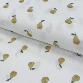 Double gauze/muslin Pears design A digital print