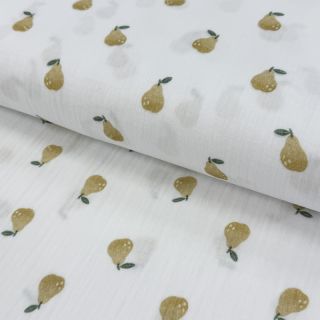 Double gauze/muslin Pears design A digital print