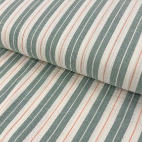 Double gauze/muslin YARN DYED Line green