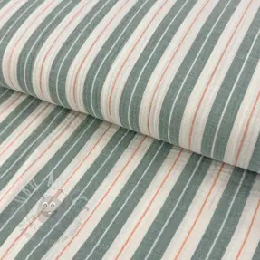 Double gauze/muslin YARN DYED Line green