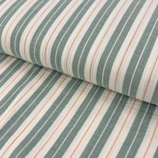 Double gauze/muslin YARN DYED Line green