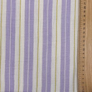 Double gauze/muslin YARN DYED Line purple