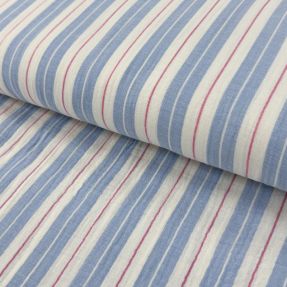 Double gauze/muslin YARN DYED Line blue