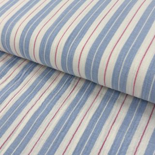 Double gauze/muslin YARN DYED Line blue
