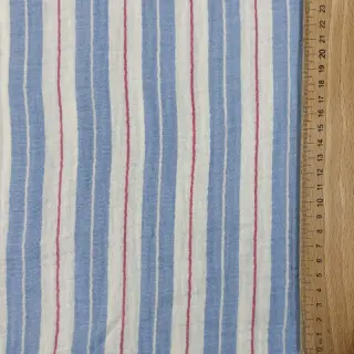 Double gauze/muslin YARN DYED Line blue