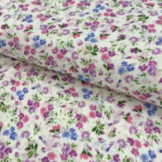 Double gauze/muslin Flower Michaela off white digital print