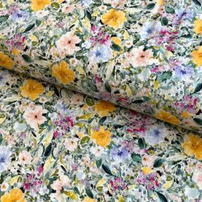Linen viscose CREPE Flowers Simi digital print