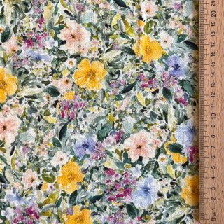 Linen viscose CREPE Flowers Simi digital print