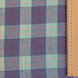 Linen viscose YARN DYED Square green