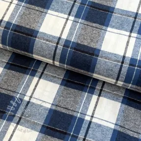 Cotton fabric YARN DYED CHECK BRUSHED Silva design A