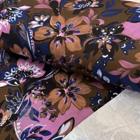 Sweat fabric Flowers Mici brown digital print