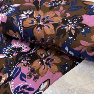 Sweat fabric Flowers Mici brown digital print
