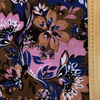 Sweat fabric Flowers Mici brown digital print