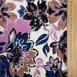 Sweat fabric Flowers Mici ecru digital print