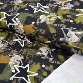 Sweat fabric Graffiti army green digital print