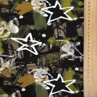 Sweat fabric Graffiti army green digital print