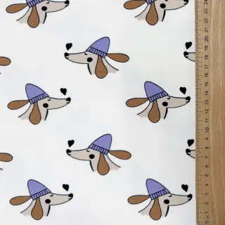 Sweat fabric Dogs and hearts off white
