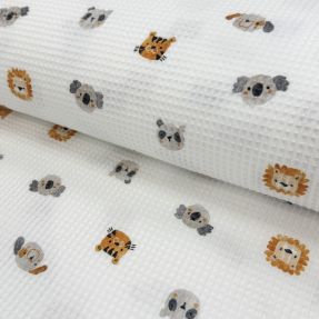 Waffle Animals white digital print
