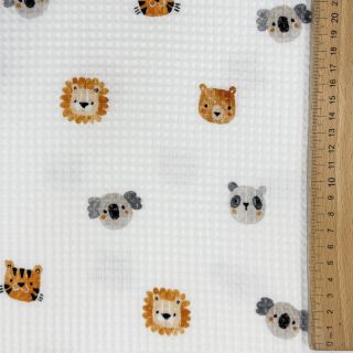 Waffle Animals white digital print