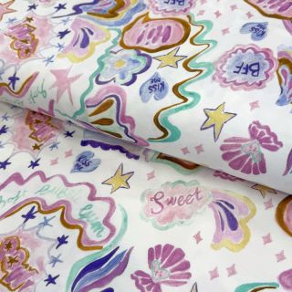 Jersey Shells white digital print