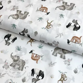 Cotton fabric Safari off white digital print