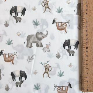 Cotton fabric Safari off white digital print