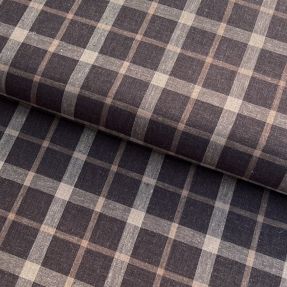 Linen viscose YARN DYED Block brown