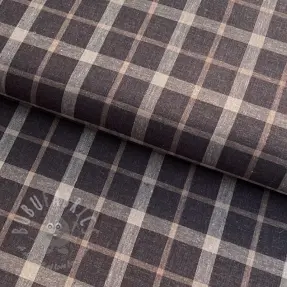 Linen viscose YARN DYED Block brown
