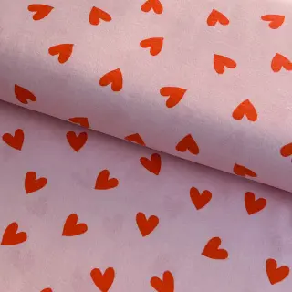 Cotton fabric FLANNEL Hearts pink