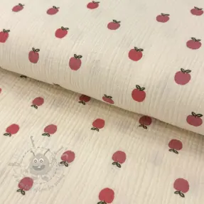 Double gauze/muslin Fruits apple natural