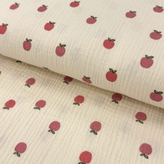 Double gauze/muslin Fruits apple natural