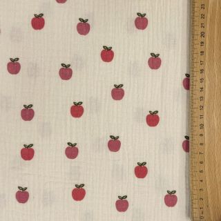 Double gauze/muslin Fruits apple natural