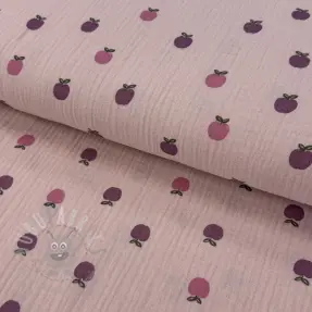 Double gauze/muslin Fruits apple soft rose