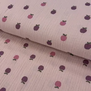 Double gauze/muslin Fruits apple soft rose