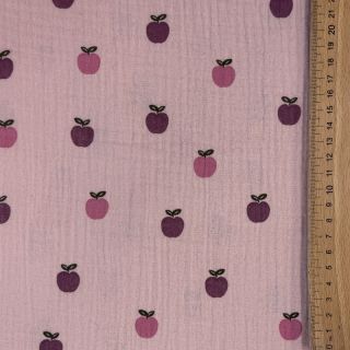 Double gauze/muslin Fruits apple soft rose