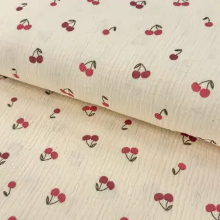 Double gauze/muslin Fruits cherry natural