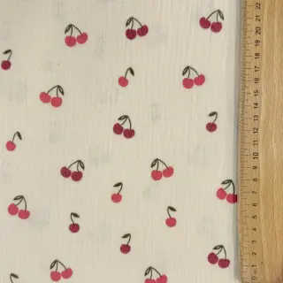 Double gauze/muslin Fruits cherry natural