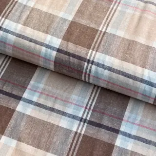Linen viscose YARN DYED Checks taupe