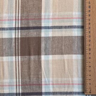Linen viscose YARN DYED Checks taupe