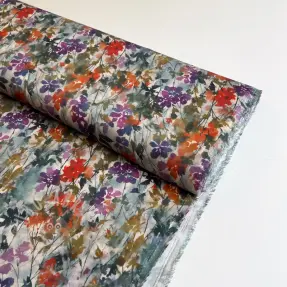 Viscose SATIN Flowie Kin off white digital print
