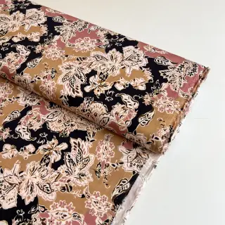 Viscose SATIN Flowie Noe black digital print