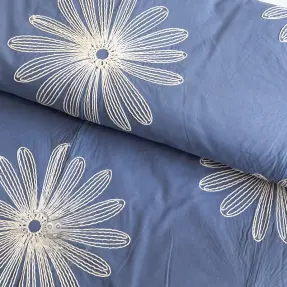 Cotton fabric EMBROIDERY Flowie jeans