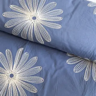 Cotton fabric EMBROIDERY Flowie jeans