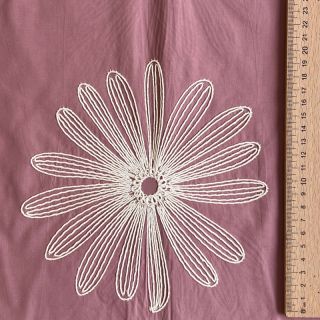 Cotton fabric EMBROIDERY Flowie mauve