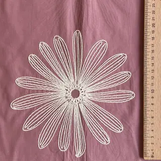 Cotton fabric EMBROIDERY Flowie mauve