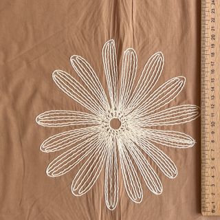 Cotton fabric EMBROIDERY Flowie cinnamon