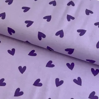Cotton fabric FLANNEL Hearts lavender
